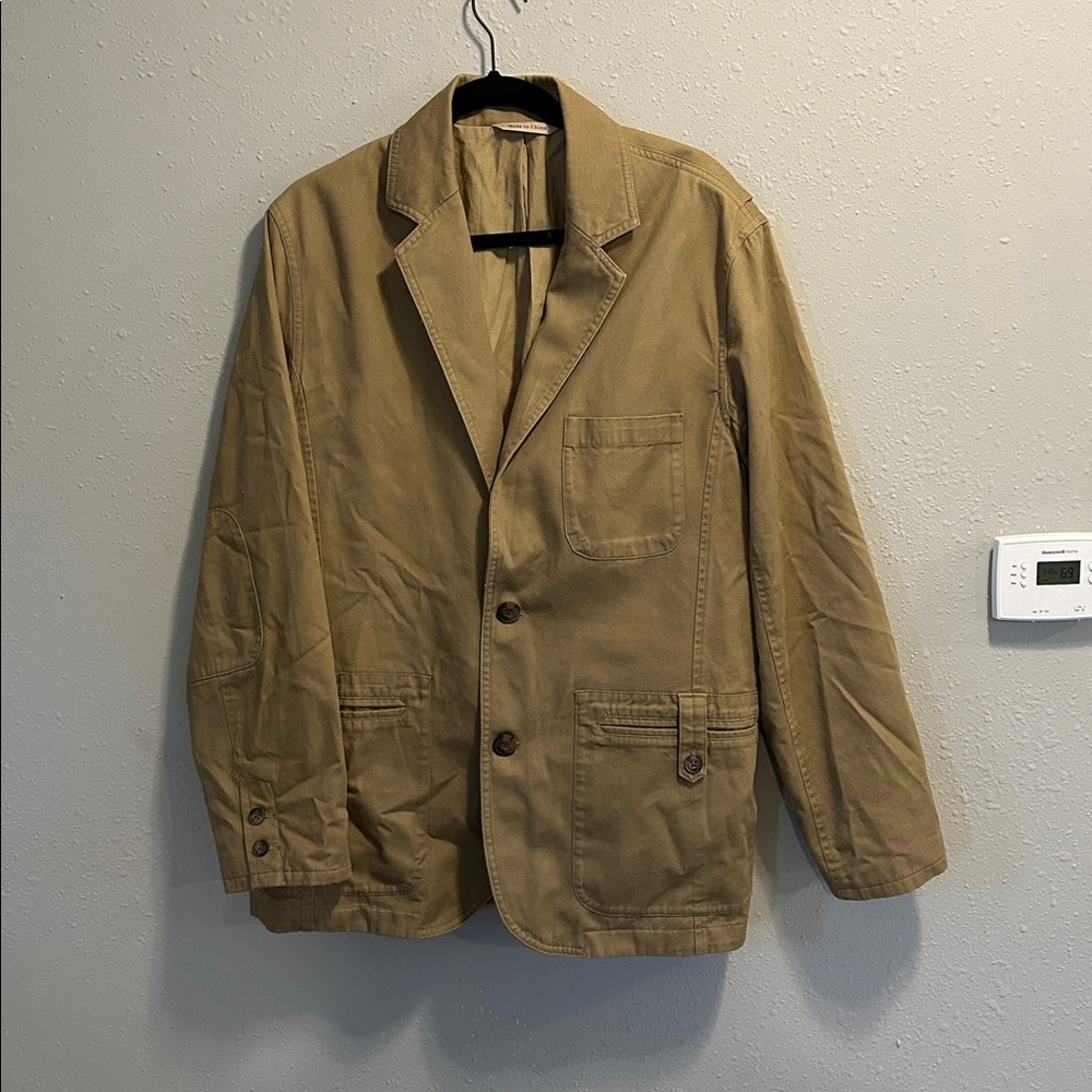 VTG Duluth Trading‎ Co Cotton Khaki Blazer Chore Jacket